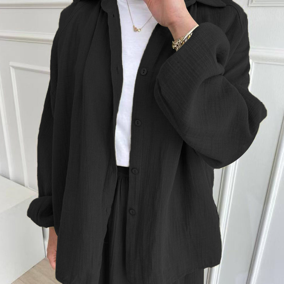 Puff sleeve blouse and skirt