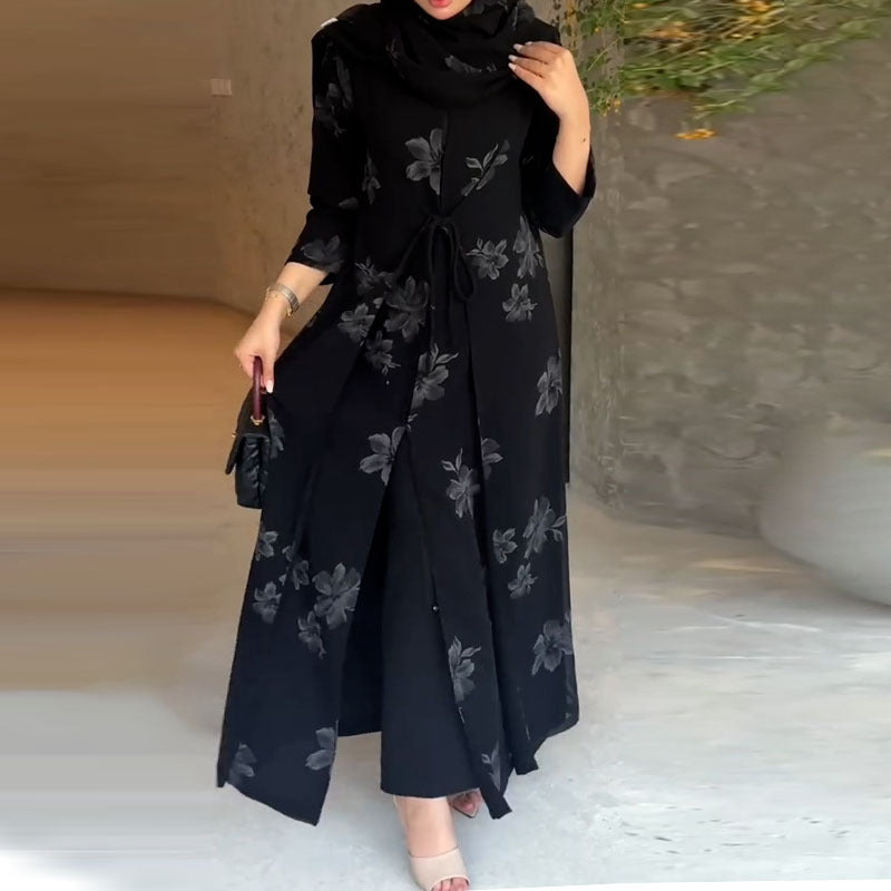 Affordable Luxury Style Simple Graceful Elegant Slimming Elegant Flowers Outer Batch Trench Coat