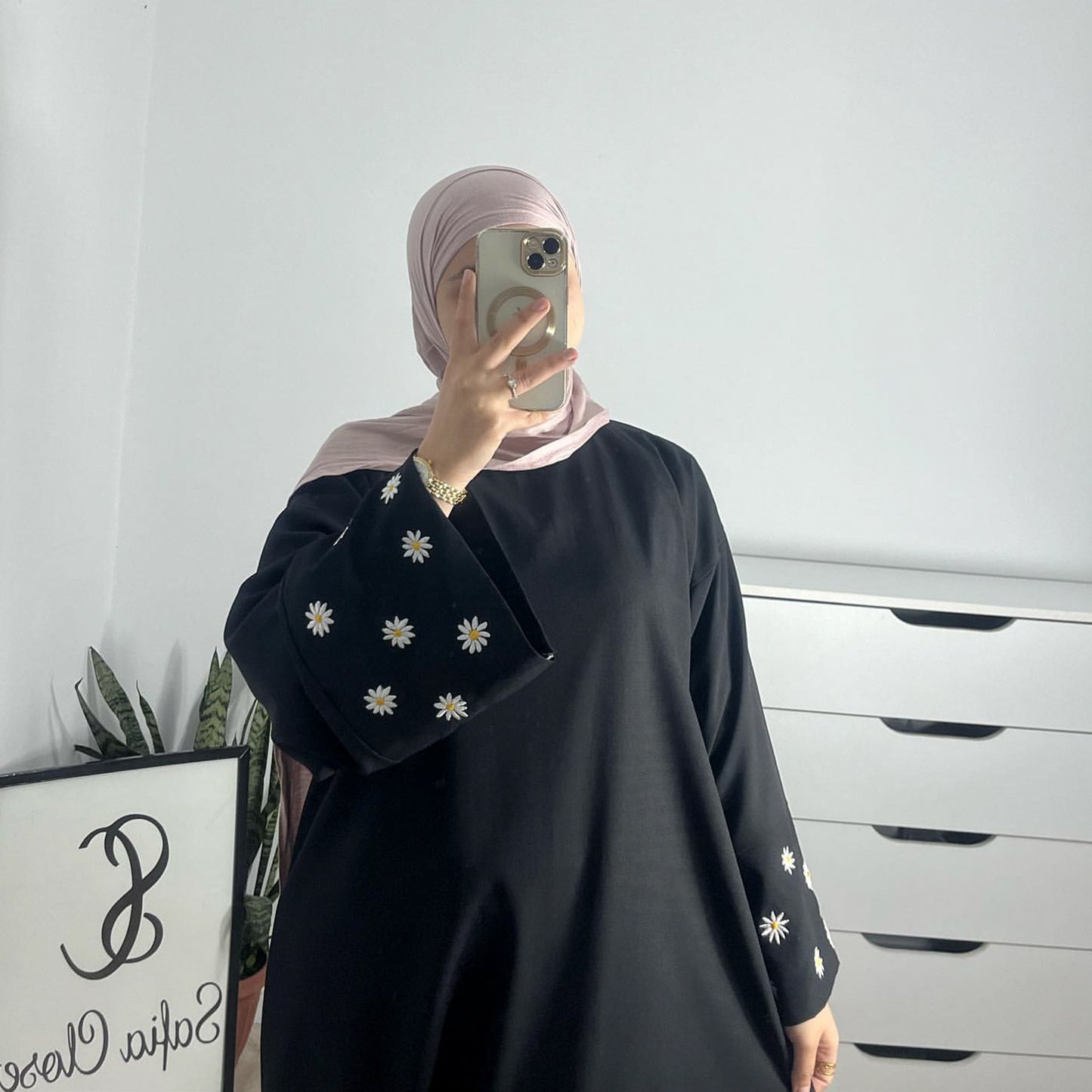 Turkey Elegant Embroidered Daisy dress Robe