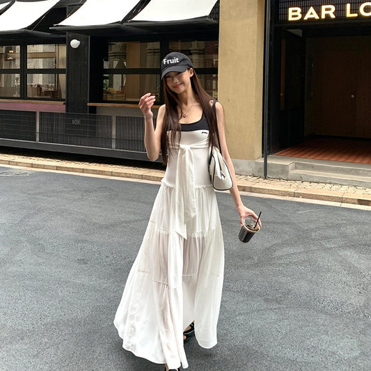 A- Line French Waist Graceful Slip Dress