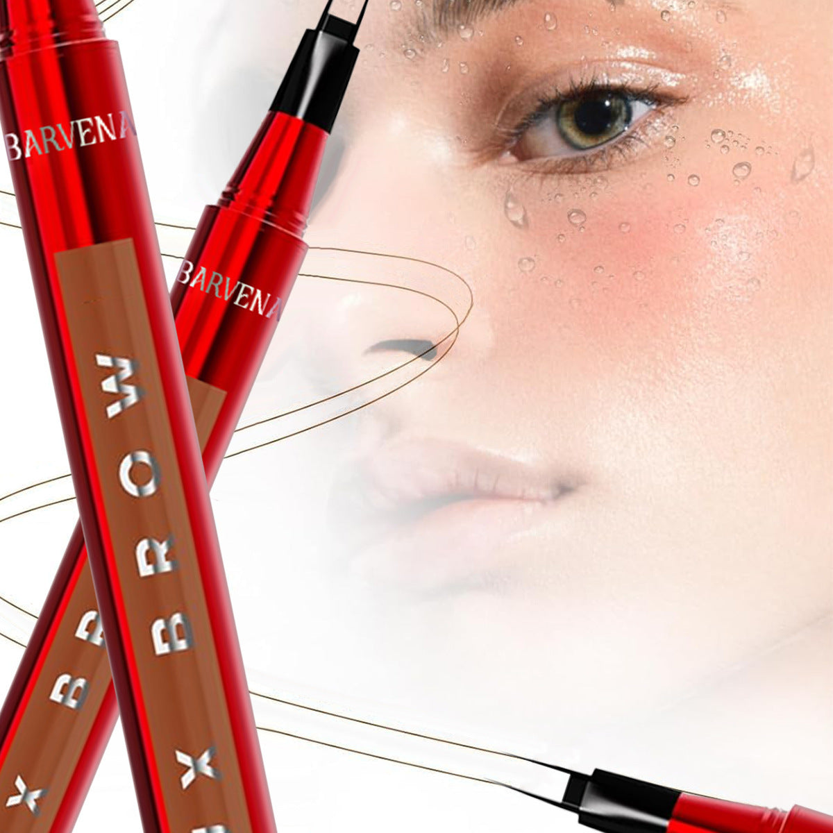 Eyebrow pencil setting cream for double-ended pens