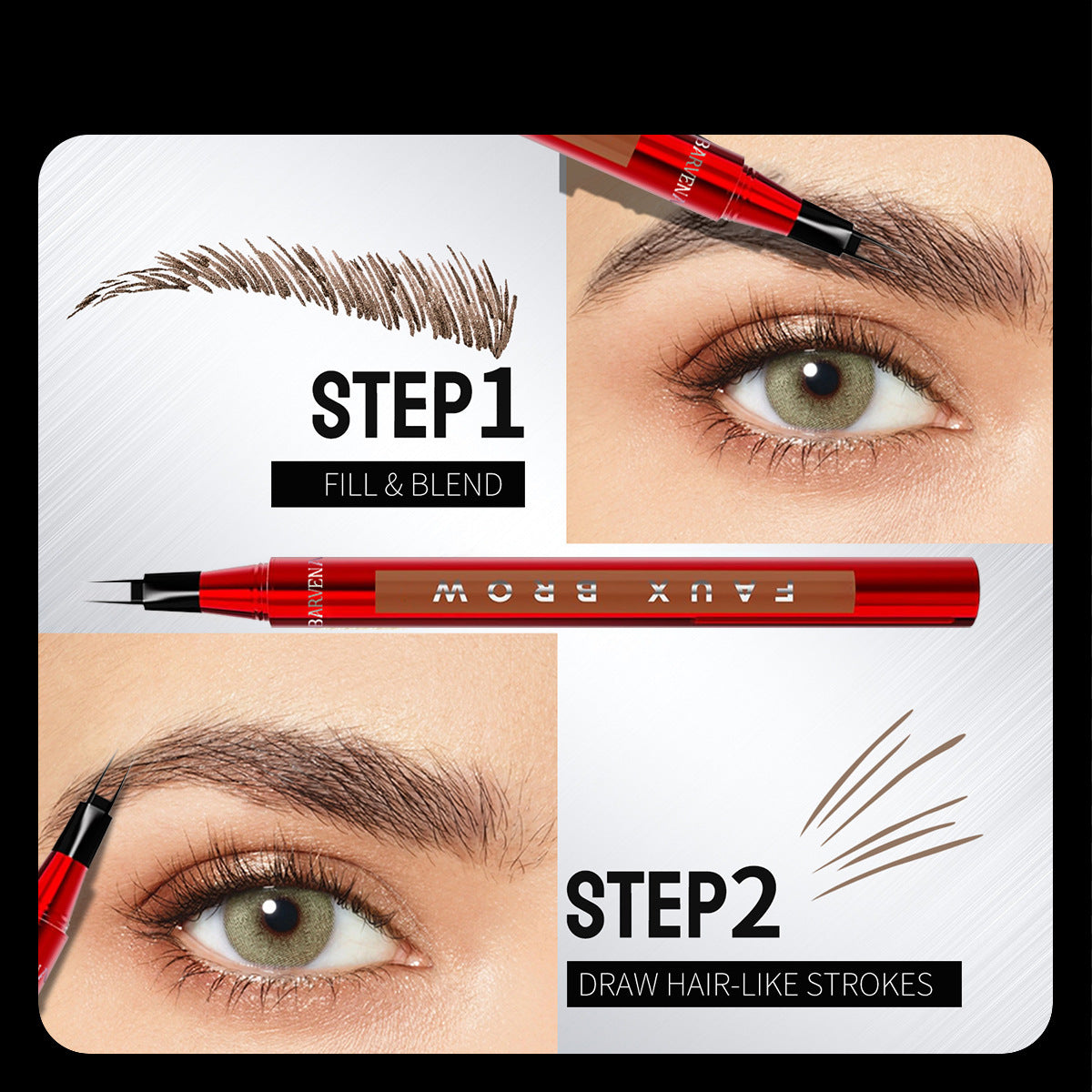 Eyebrow pencil setting cream for double-ended pens