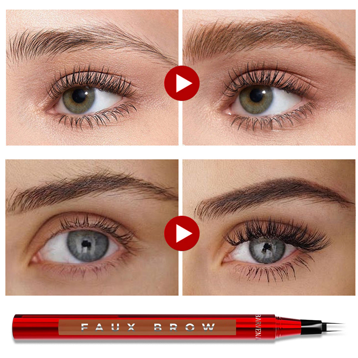 Eyebrow pencil setting cream for double-ended pens
