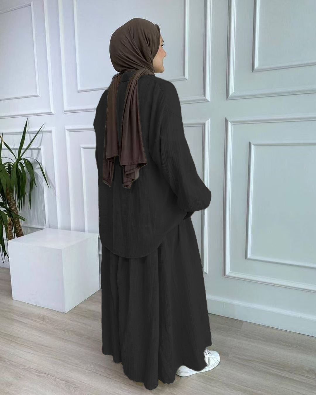 Puff sleeve blouse and skirt