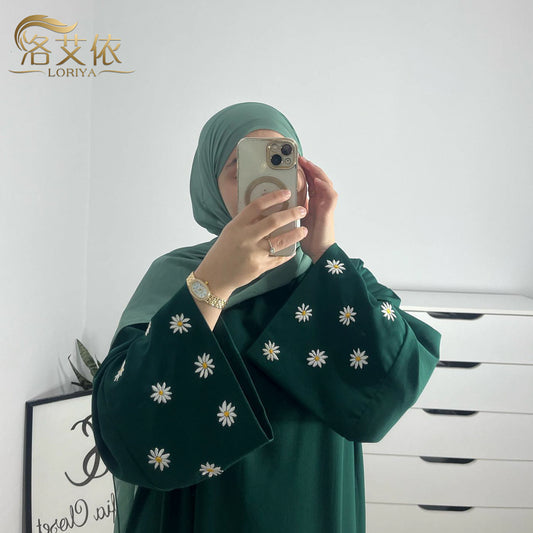 Turkey Elegant Embroidered Daisy dress Robe