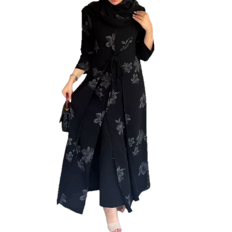 Affordable Luxury Style Simple Graceful Elegant Slimming Elegant Flowers Outer Batch Trench Coat