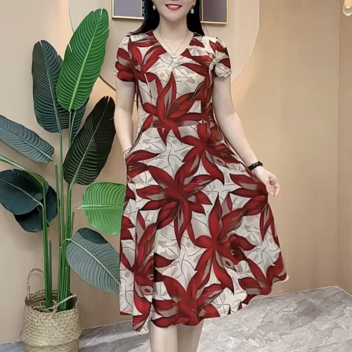 A loose MIDI dress that covers the belly