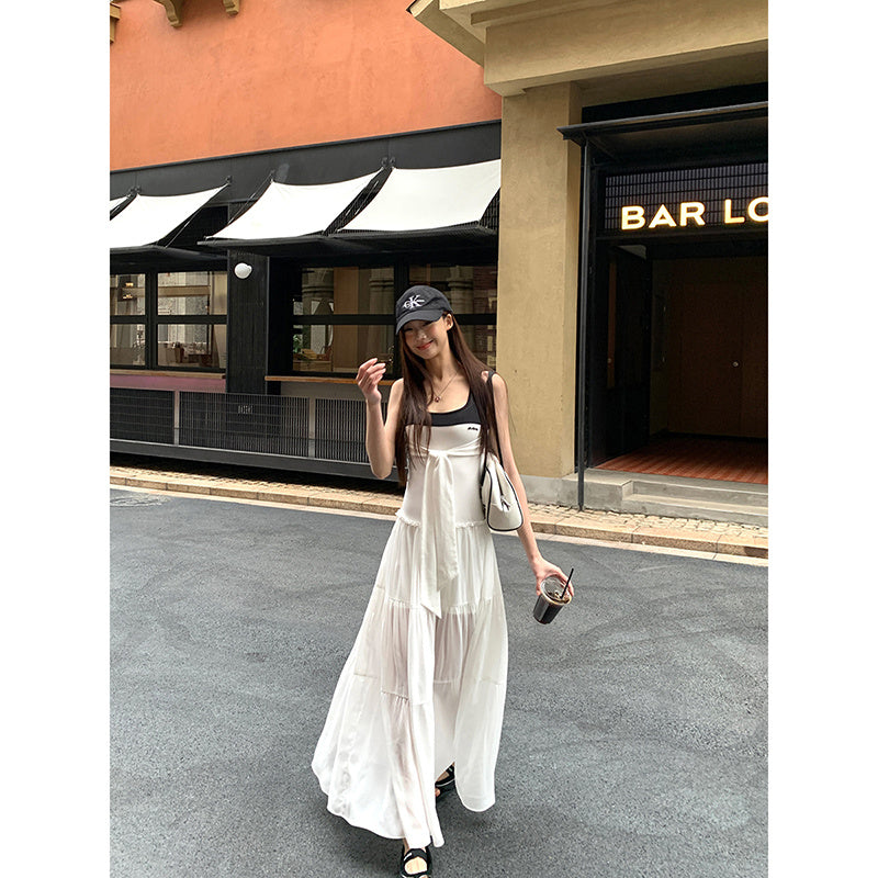 A- Line French Waist Graceful Slip Dress