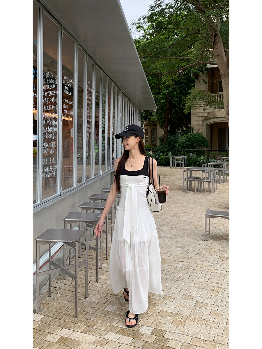 A- Line French Waist Graceful Slip Dress